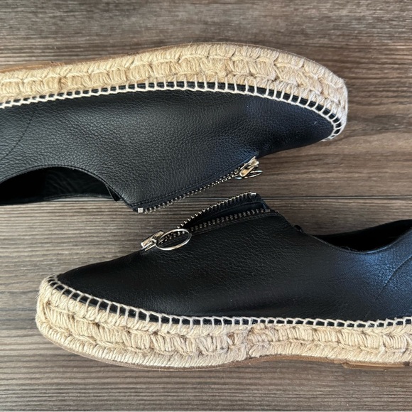 Alexander Wang Devon Zip-Front Leather Espadrille Size 10 (40)